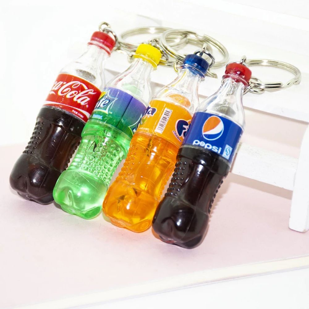 Combo 2 MÓC KHOÁ Hình Chai Nước Ngọt Treo Cặp,Treo Balo Xinh Xắn