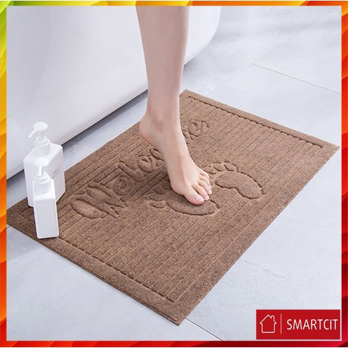 Thảm lau chân nhà tắm, phòng khách Thảm chùi chân siêu thấm chống trơn trượt kích thước 60x40cm T3B1