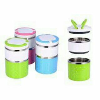 cặp lồng 1 ngăn, 2 ngăn ,3 ngăn chấm bi màu
