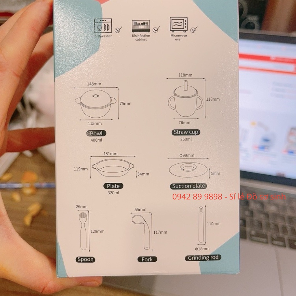 Bộ ăn dặm 6 chi tiết cho bé AMO BABY 586  - Sản phẩm chính hãng