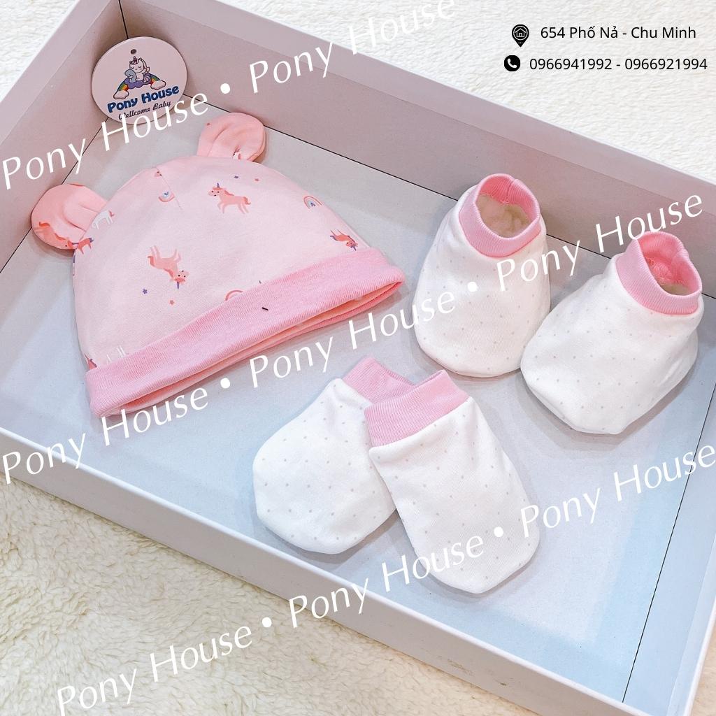 Set Mũ, Bao Tay, Bao Chân Sunnozy Cho Bé Sơ Sinh Cotton Mềm Mại Cho Bé Từ 0-3 Tháng