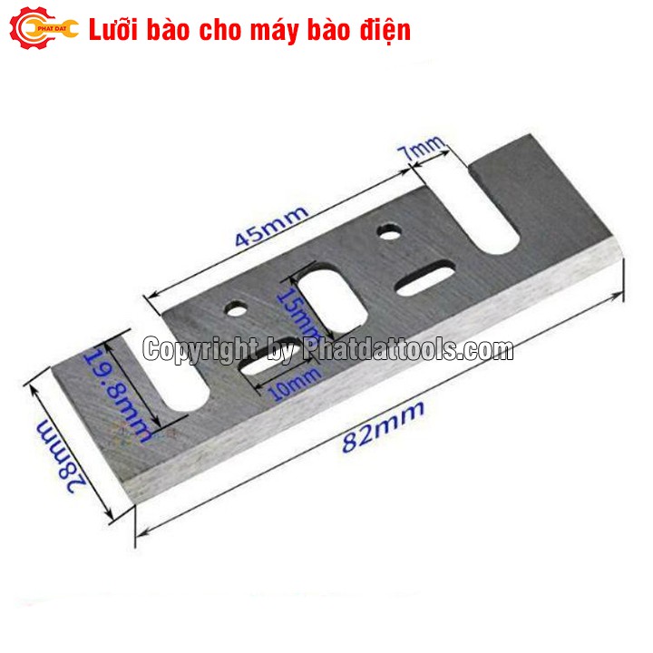 Set 2 lưỡi bào gỗ bằng thép gió HSS thay thế cho các dòng mày bào điện chuyên dụng