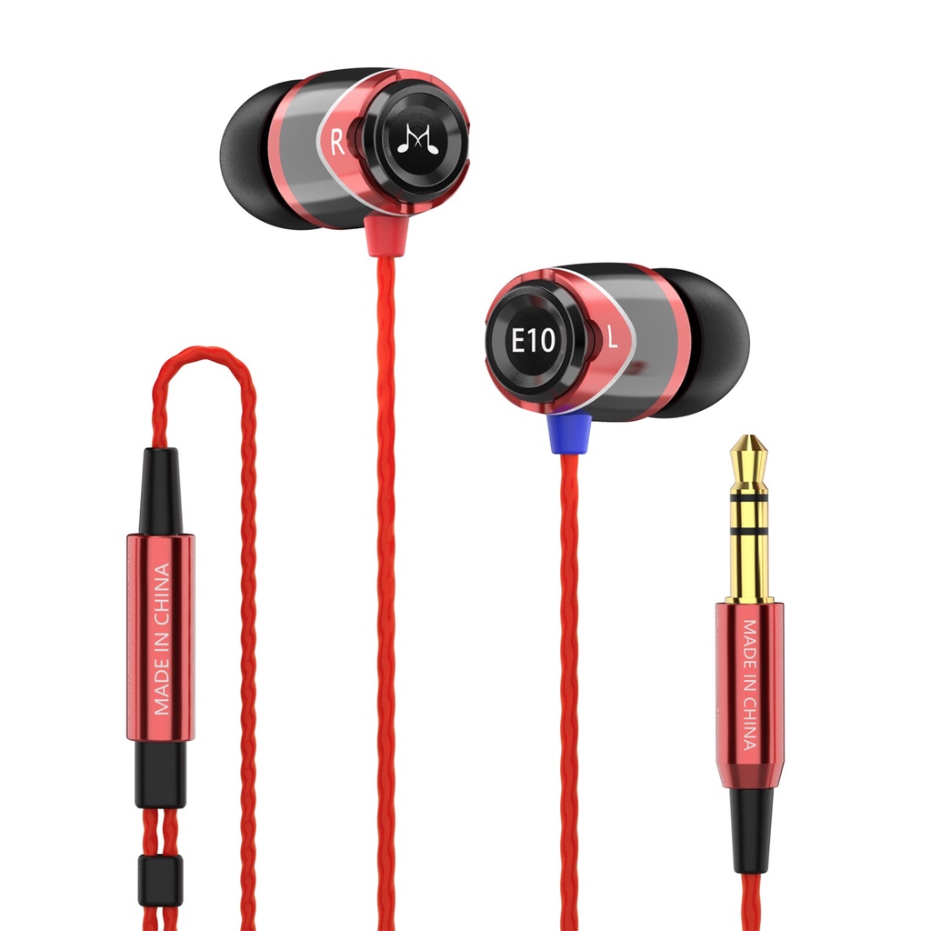 Tai Nghe Nhét Tai SoundMAGIC E10 Màu Đen Đỏ Chống Ồn Âm Thanh Stereo Sống Động