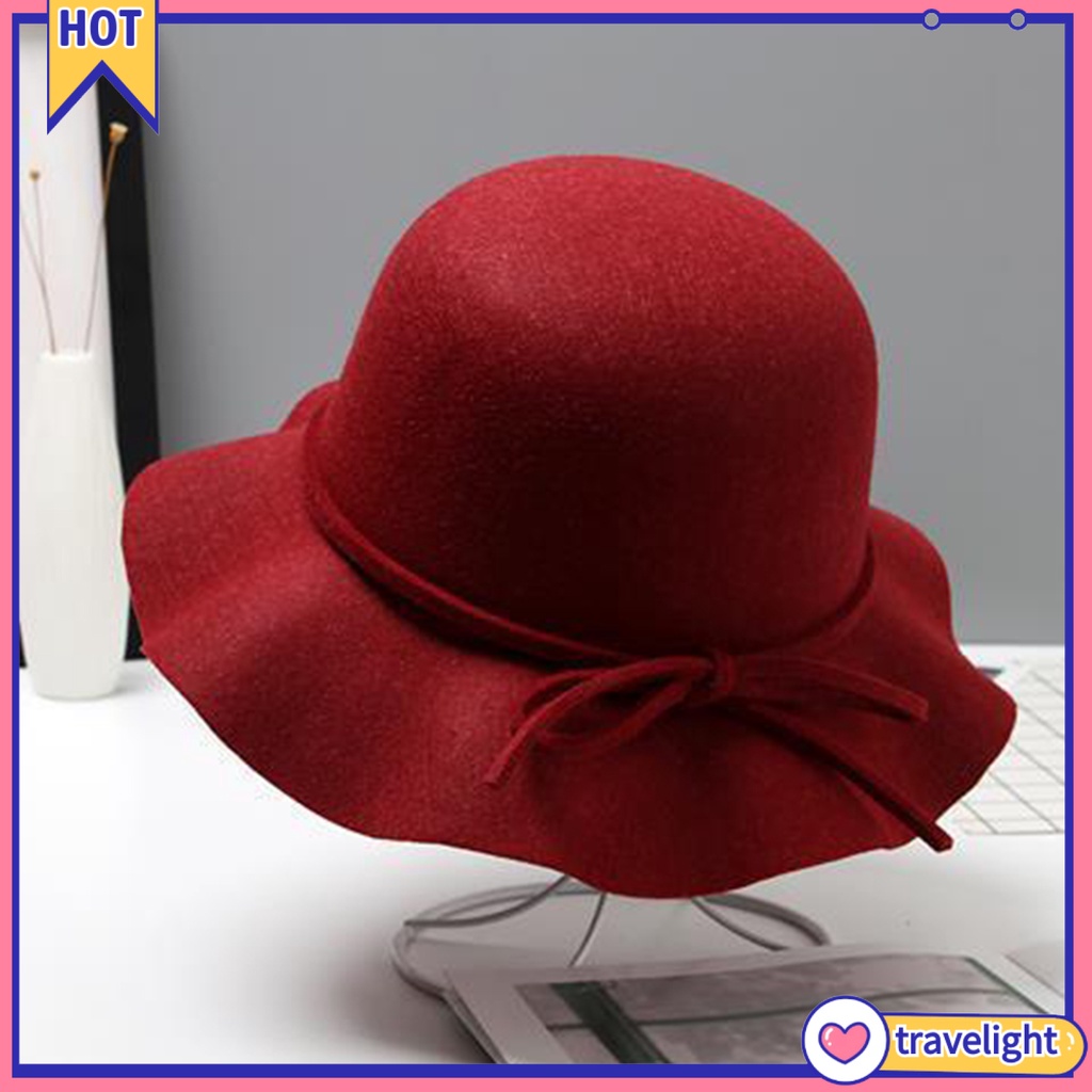 Mũ Len Vành Lượn Sóng Thủ Công Phong Cách Retro Mùa Đông Cho Nữ