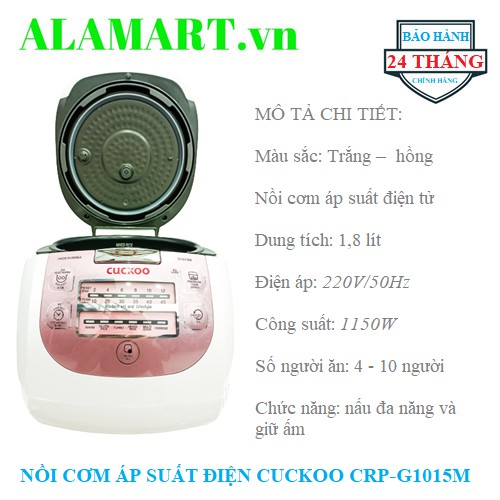 Nồi cơm Áp suất Điện tử CRP-G1015M 1.8L (MADE IN KOREA)