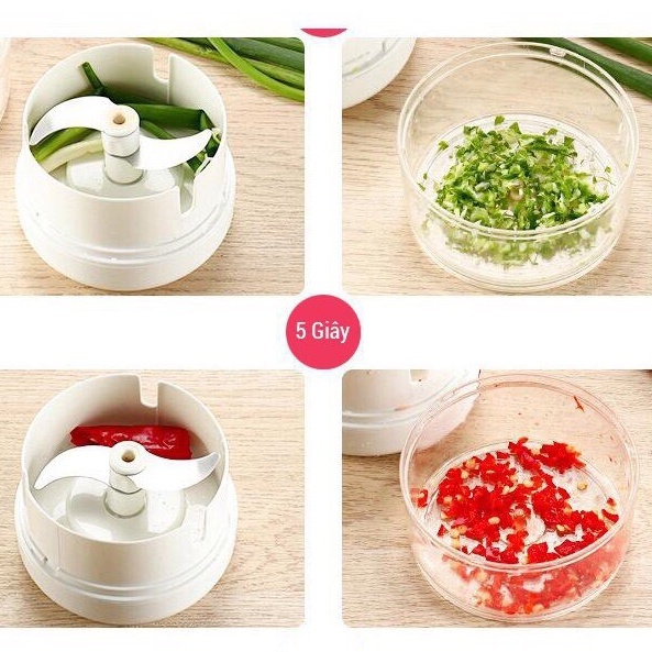 Máy Xay Tỏi Ớt , Giật Dây Cầm Tay Đa Năng Mini Food Chopper, Sử Dụng Dễ Dàng Tiện Lợi