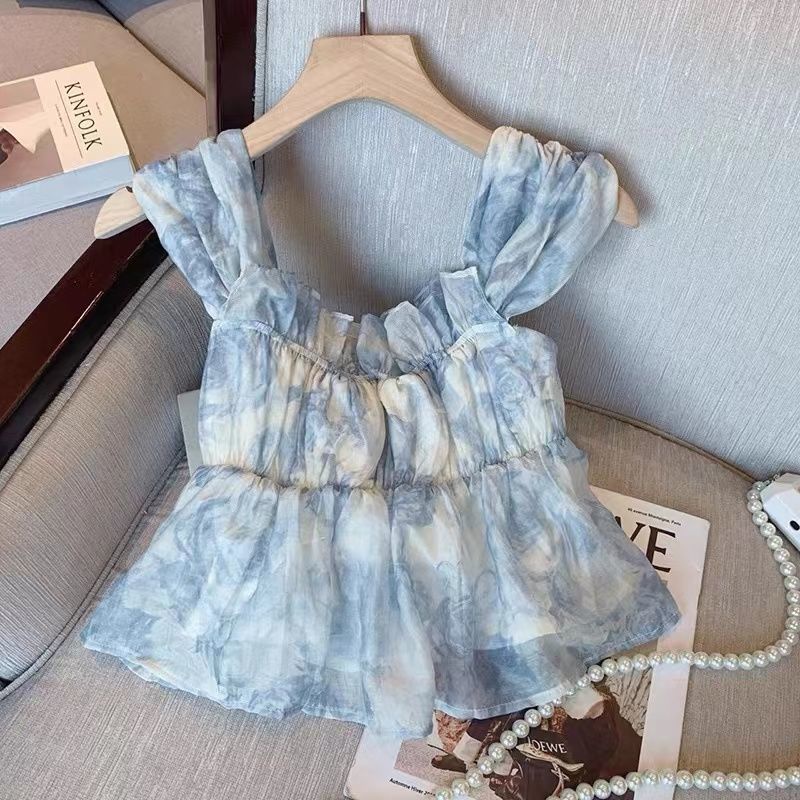 Áo Sơ Mi Sát Nách Nhuộm Màu Phong Cách Hàn Quốc 175286 Áo Hai Dây Cổ Vuông Ôm Dáng Xinh Xắn Dành Cho Nữ