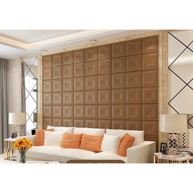 XỐP DÁN TƯỜNG 3D GIẢ DA 60x60 CM | BigBuy360 - bigbuy360.vn