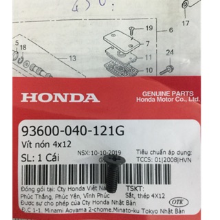 [93600040121G] VÍT BẮT NẮP DẦU XE HONDA