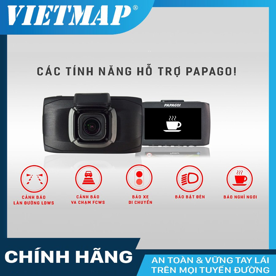 Camera hành trình Vietmap Papago Gosafe 51G ô tô + thẻ nhớ 32GB Class 10 | BigBuy360 - bigbuy360.vn