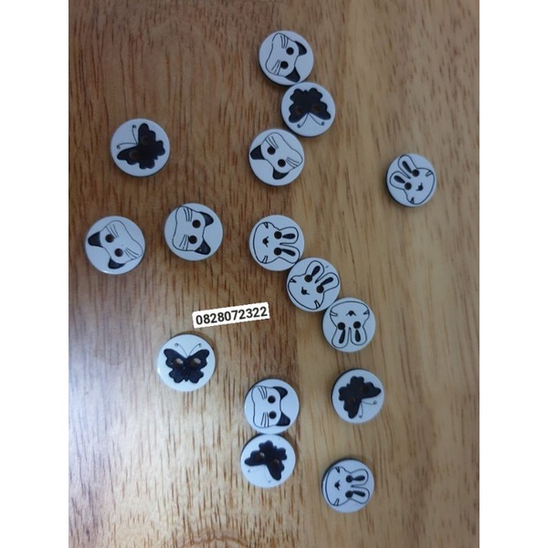 Nút Nhựa Trang Trí 12mm 2 lỗ Đủ Mẫu Gói 10 Viên