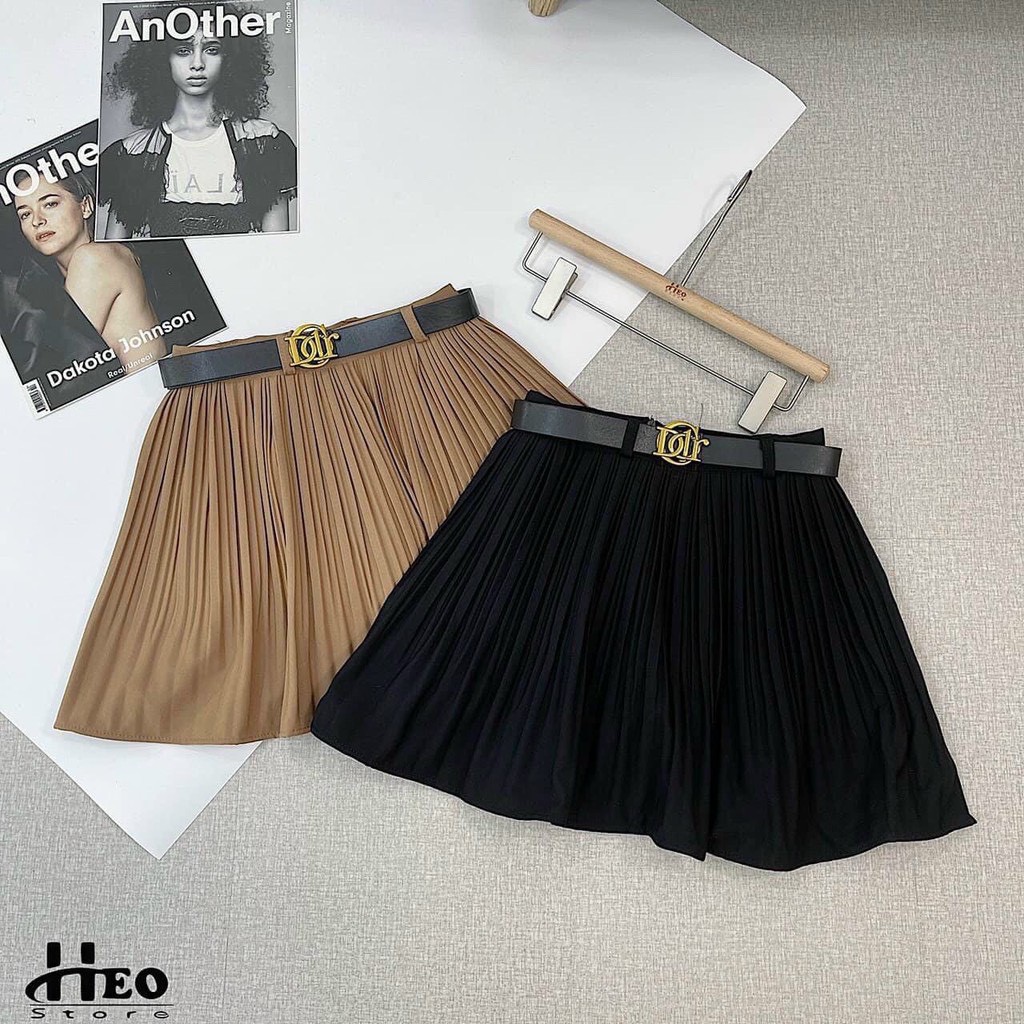 Chân Váy Ngắn Xếp Ly Nhỏ 2 Màu Kèm Đai Cao Cấp Loại 1 Freeship,Chân Váy Xòe Xếp Ly Siêu Xinh Đi Chơi Sang Chảnh QC Mới