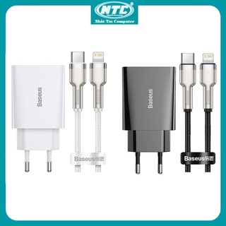 Cốc sạc nhanh Baseus Speed Mini TC-012PD20 TypeC PD 20W / Bộ sạc kèm cáp Cafule Metal TypeC to LN PD20W dài 1M