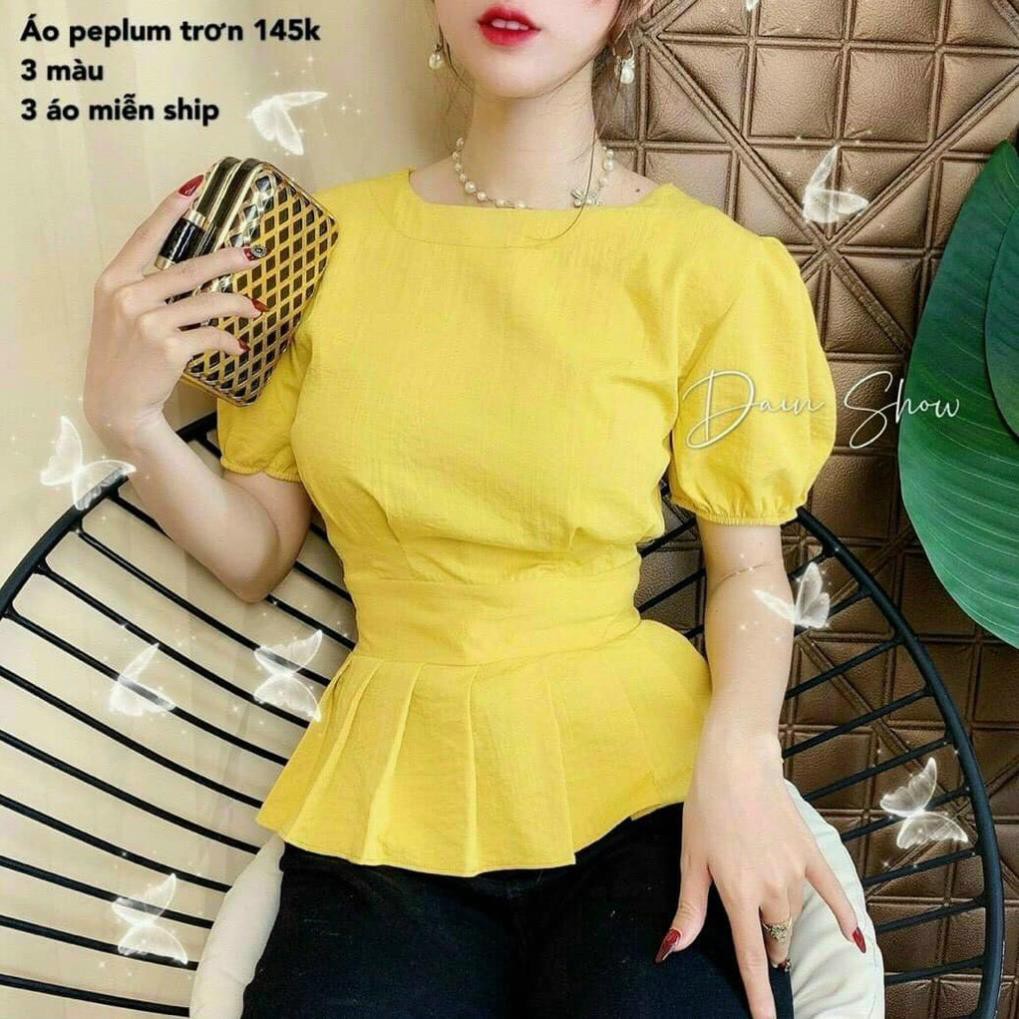 Áo peplum xòe eo tay bồng nữ tính  big size chất đẹp (60-90kg) 😍