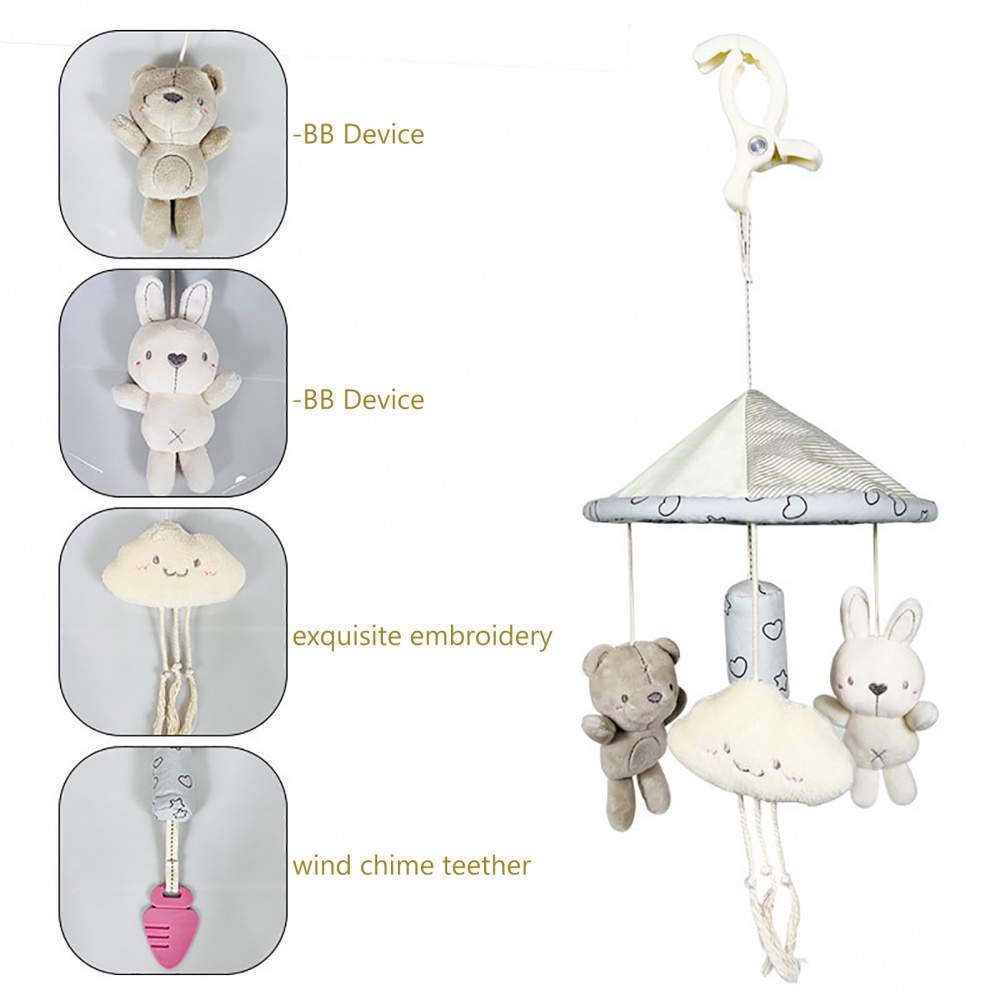 Đồ Chơi Nhồi Bông Treo Xe Đẩy Chủ Đề Động Vật Cho Bé 0-6 Tháng Tuổi