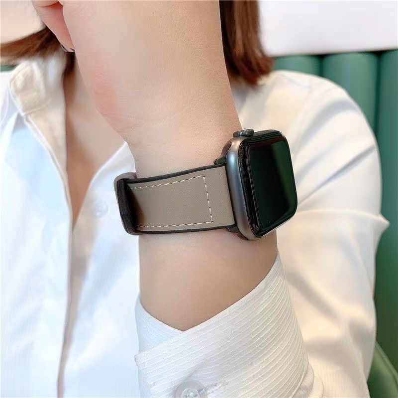 Dây Đeo Bằng Da Phong Cách Doanh Nhân Cho Đồng Hồ Apple Watch SE 7654 44MM 40MM 42MM 38MM iWatch 3 45mm