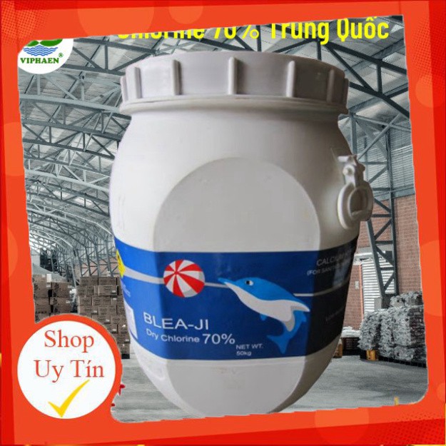 [Giá sỉ] Clorine 70% Blea Ji Trung Quốc, Bột clorua vôi, Chlorine Cá heo  khử trùng nước, đồ dùng  (Thùng 50 kg)