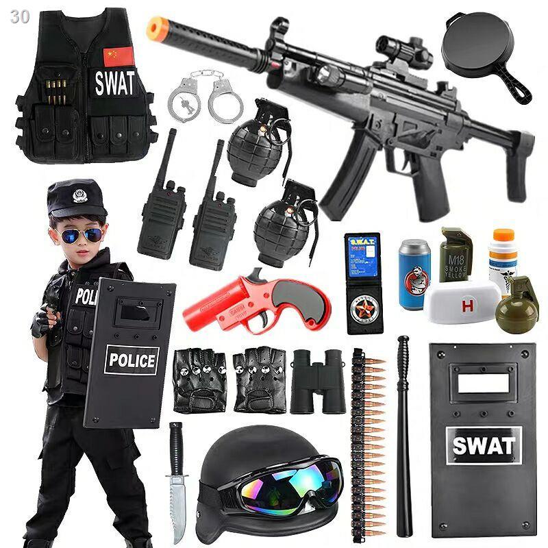 Đồ chơi trẻ em súng nhỏ SWAT cậu bé áo giáp ba cấp đầy đủ thiết bị người thật có thể phóng phí