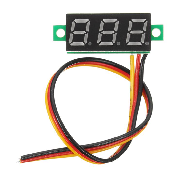Digital Battery Voltage Checker Voltmeter DC 0-100V 3 Cables with Protection 