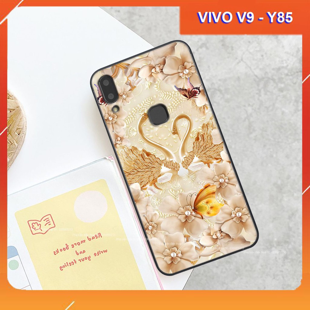 Ốp lưng Vivo V9 hình hình hoa, thiên nga, đẹp thời trang - CAO CẤP - SANG TRỌNG