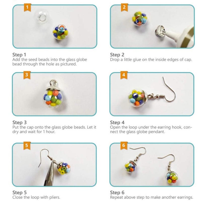 Sa 1 Set Hạt Thủy Tinh Làm Trang Sức Thủ Công