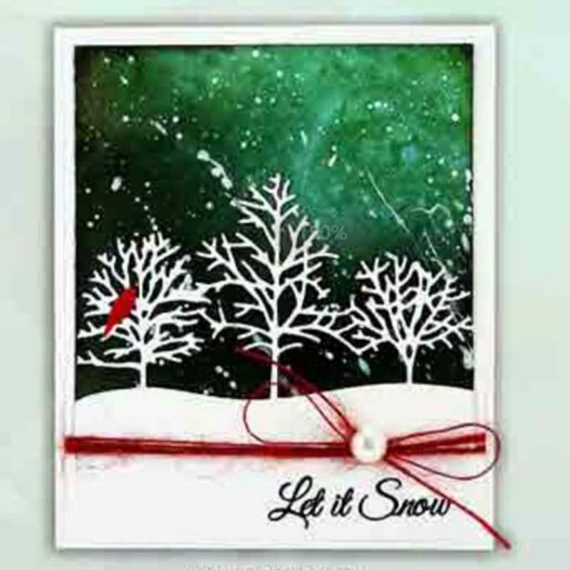 Khuôn Cắt Giấy Kim Loại Hình Khu Rừng Giáng Sinh