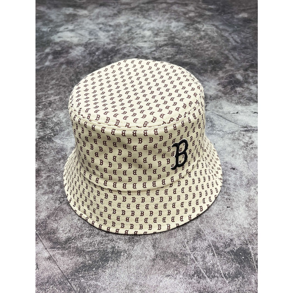 Nón Vành MLB Boston Monogram Bucket Hat Beige N19