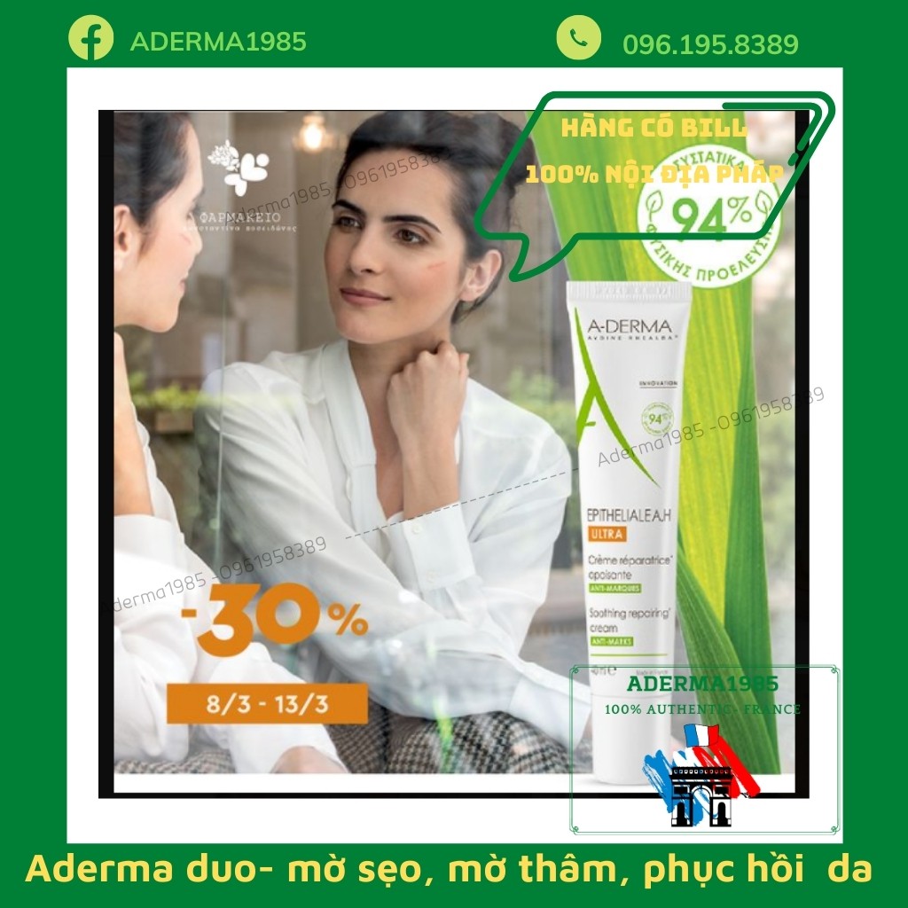 (Mẫu 2021) Kem liền sẹo mờ thâm aderma ultra duo 100ml, Kem A-Derma duo epitheliale ah giúp phục hồi da bị tổn thương.