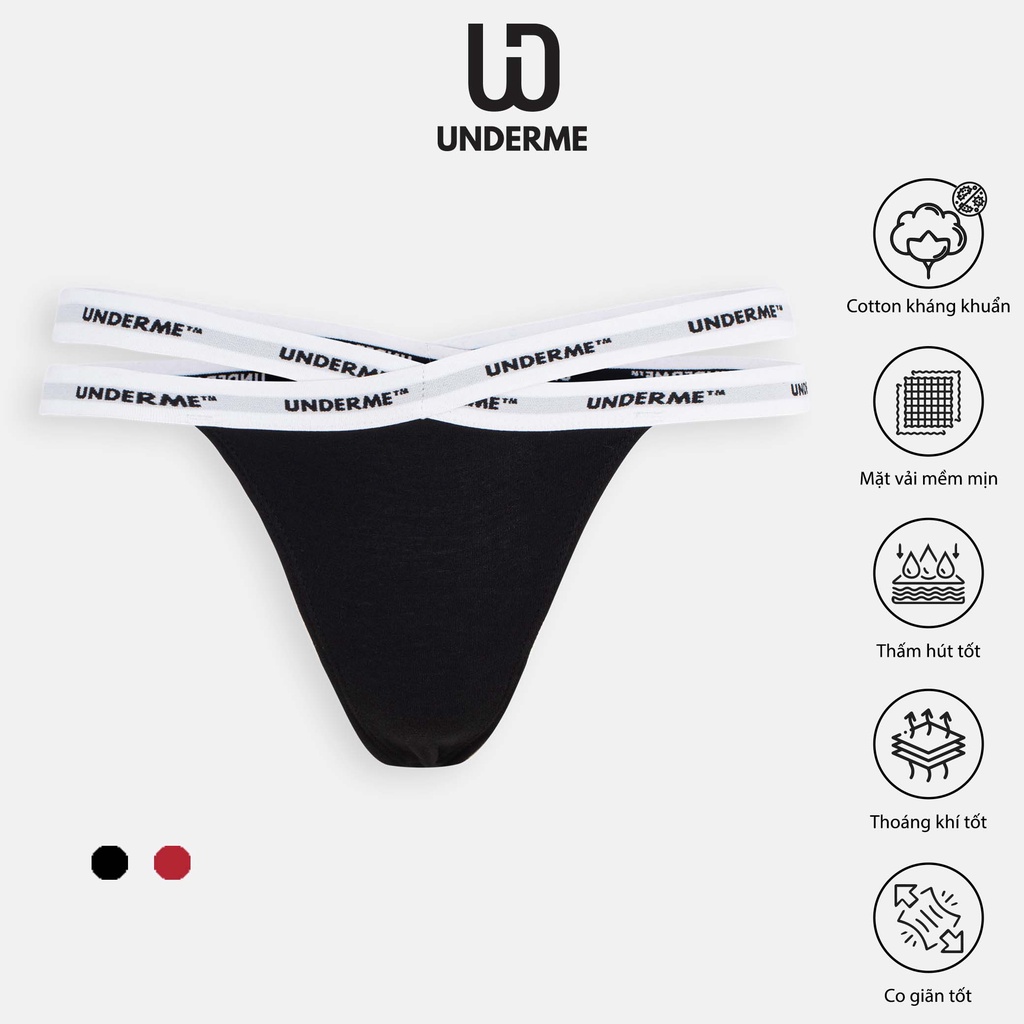 Quần lót lọt khe nữ cotton Underme dáng THONG X - UDM009