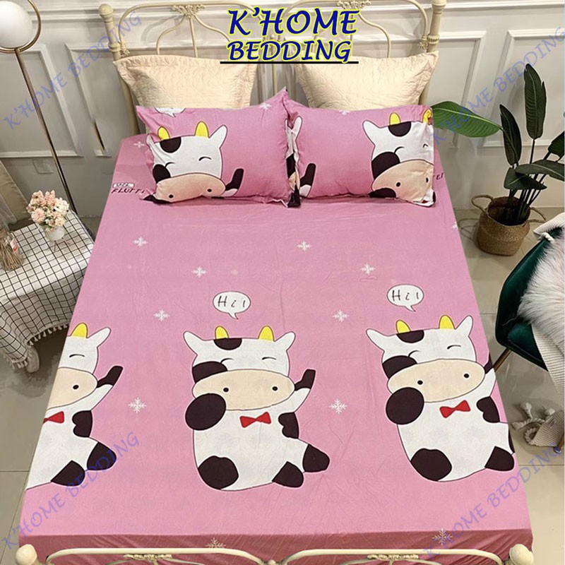 Bộ ga giường cotton poly 3 món nhiều mẫu lựa chọn 1m6 1m8