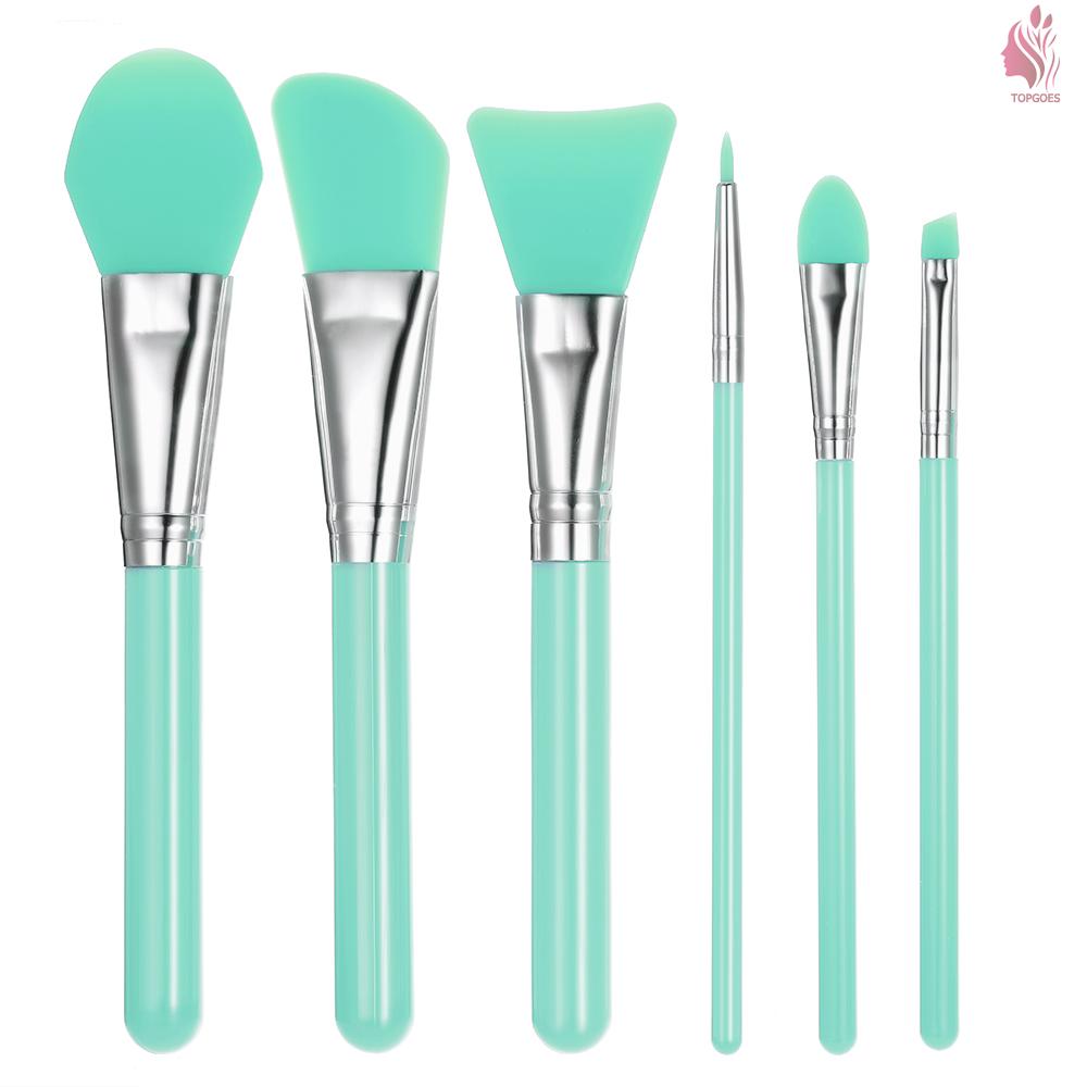 (Hàng Mới Về) Set 6 Cọ Trang Điểm Có Tay Cầm Bằng Silicon Tiện Dụng