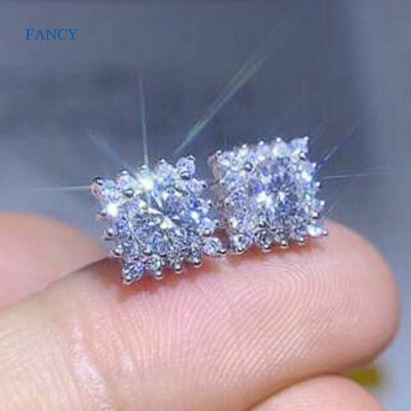 Khuyên Tai Hình Vuông Đính Đá Zircon Phong Cách Mới Cho Nữ