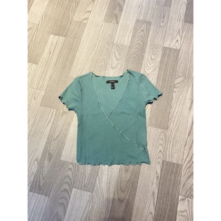 Áo croptop thun tăm f21 mã xanh