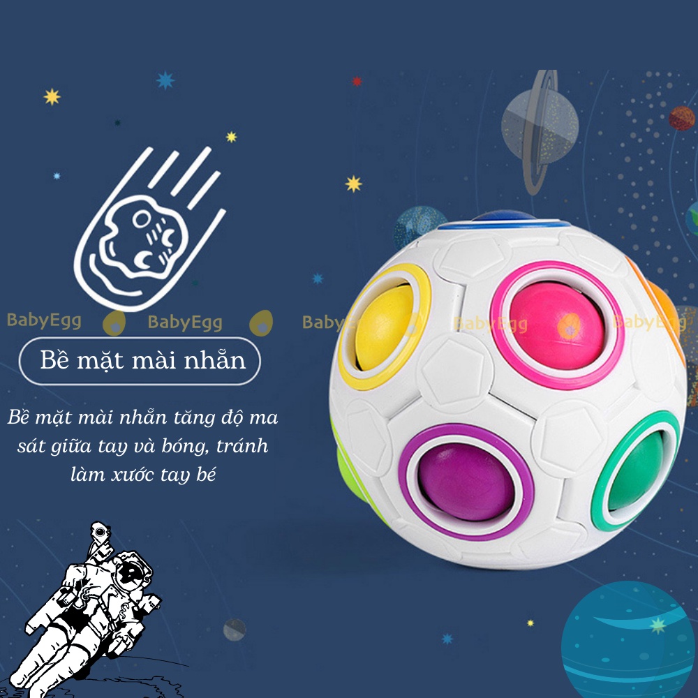 Bóng Rubic biến thể Magic Rainbow Ball Rubic cho bé đồ chơi trẻ em bé trai bé gái thông minh 3 4 5 6 tuổi babyegg