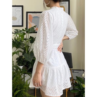Đầm xòe trắng kèm nịt EDINI D1276