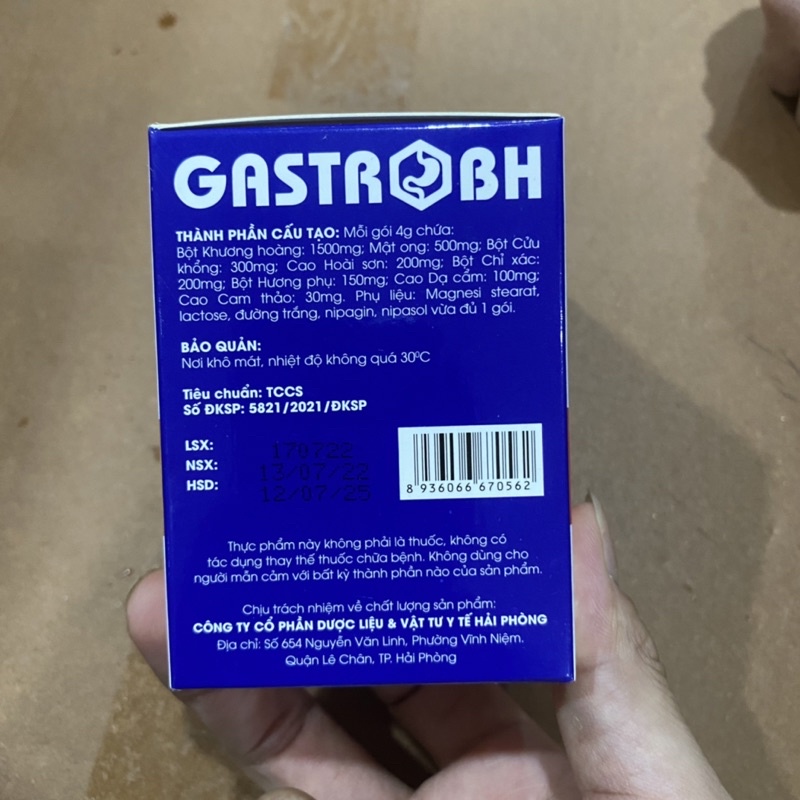 20 gói Thành phần từ thảo dược GASTRO BH - giảm Acid dịch vị giảm nguy cơ viêm loét dạ dày tá tràng ,trào ngược dạ dày
