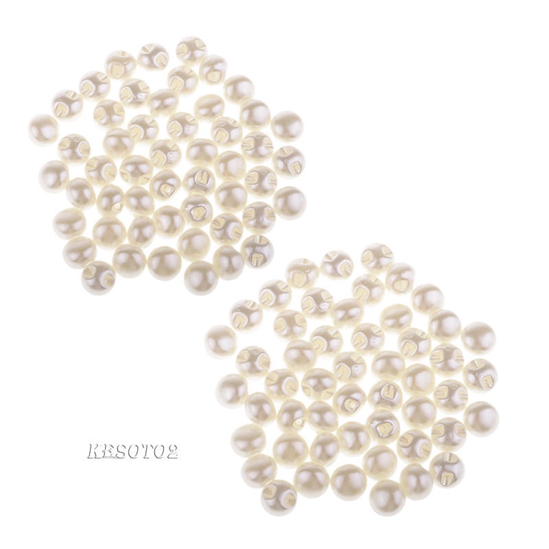 [Kesoto2] 50x 10mm Nút Ngọc Trai Lớn May Vá Thủ Công