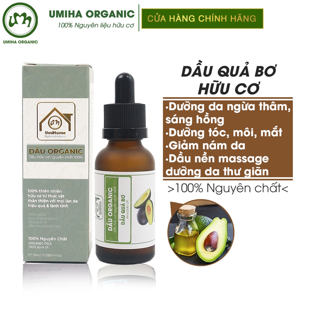 Dầu Quả Bơ hữu cơ UMIHA nguyên chất | Virgin Avocado Oil 100% Organic 10ml