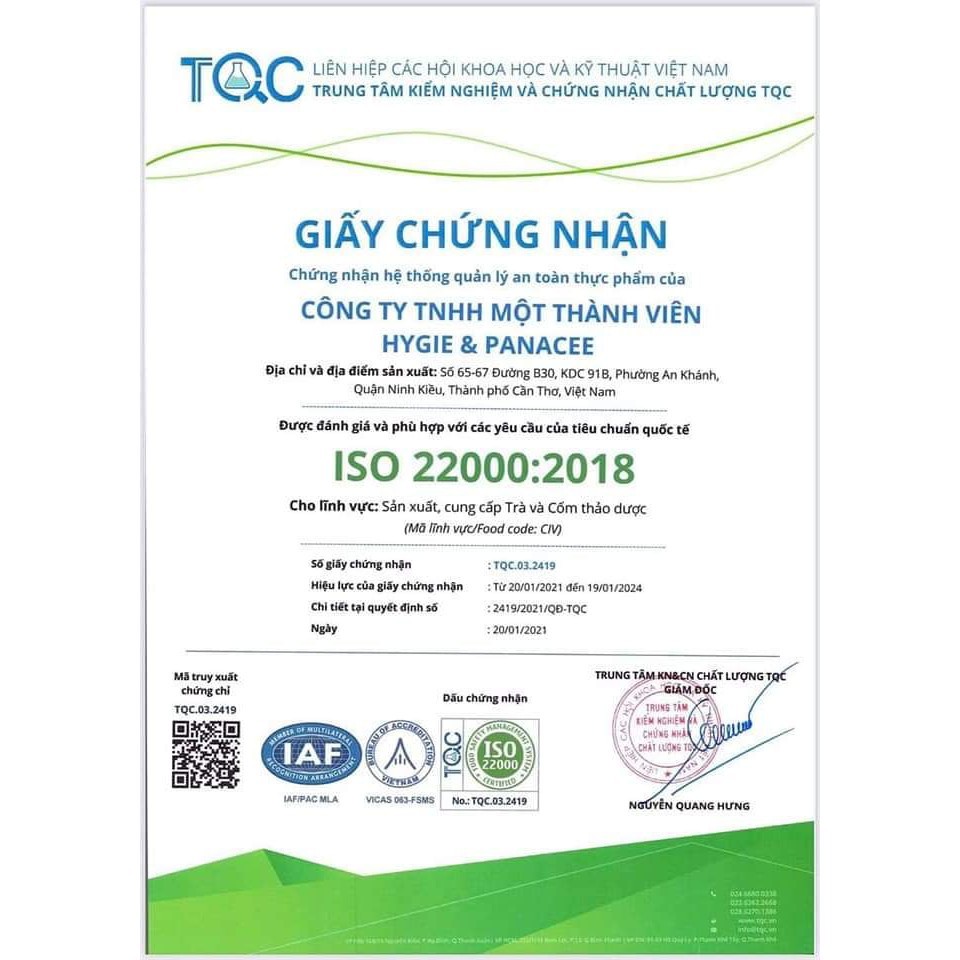 Trà Hòa Tan Hygie Gừng Chanh Sả Tăng Đề Kháng Thải Độc Đẹp Da Hygie &amp;Panacee Hộp 250g