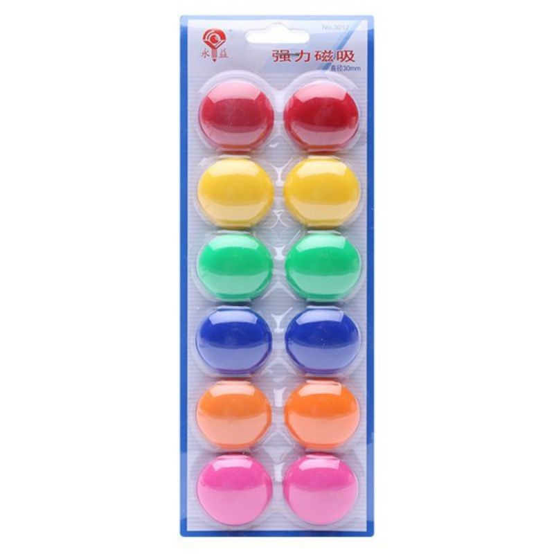 Nam châm  6 màu tiện dụng ,đính bảng từ kích thước 30mm