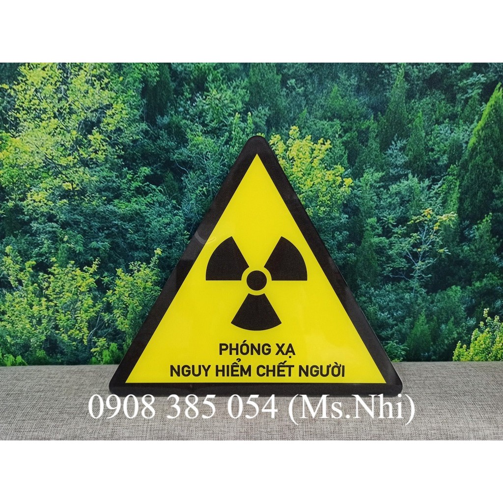 Bảng cảnh báo phóng xạ nguy hiểm chết người chất liệu mica siêu bề - D=30cm- Hình thật