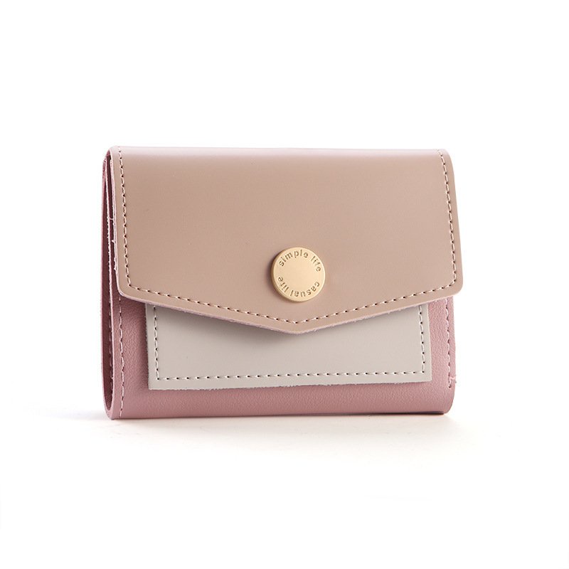 Ví nữ ngắn cầm tay gấp gọn thời trang phối màu trẻ trung nhiều ngăn tiện dụng HX164