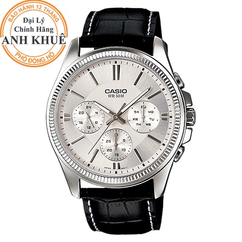 Đồng hồ nam dây da Casio chính hãng Anh Khuê MTP-1375L-7AVDF