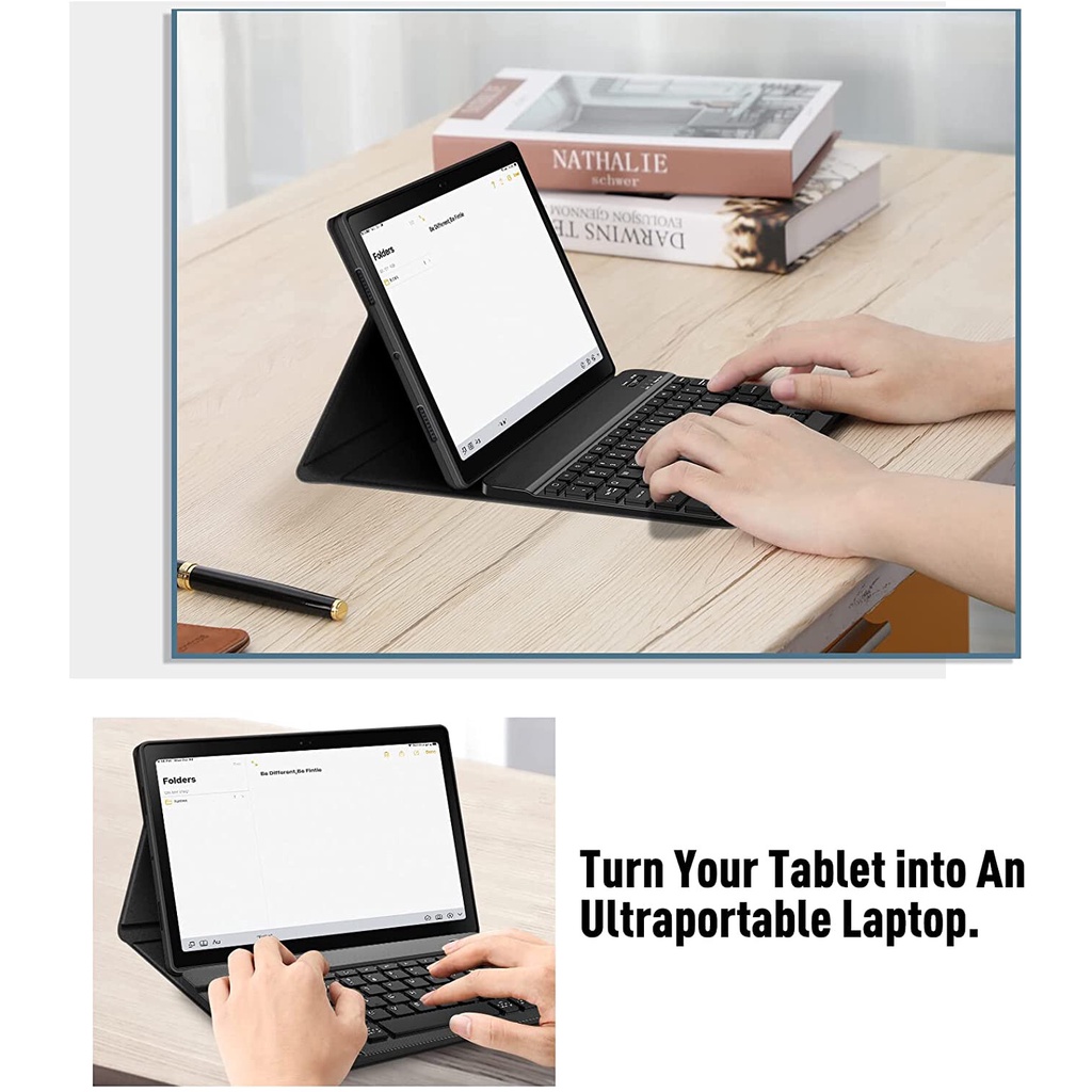 Bao Da Nắp Gập Từ Tính Kèm Bàn Phím Bluetooth Cho Samsung Tab A8 10.5 2022 Galaxy Tab A7 Lite/Tab S6 Lite/Tab S8/S7 11/Tab S5e/Tab S6