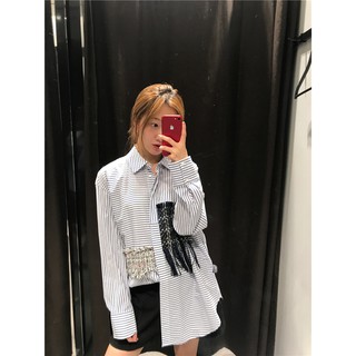 (Trả Order) Áo sơ mi phối dạ xuất ZR