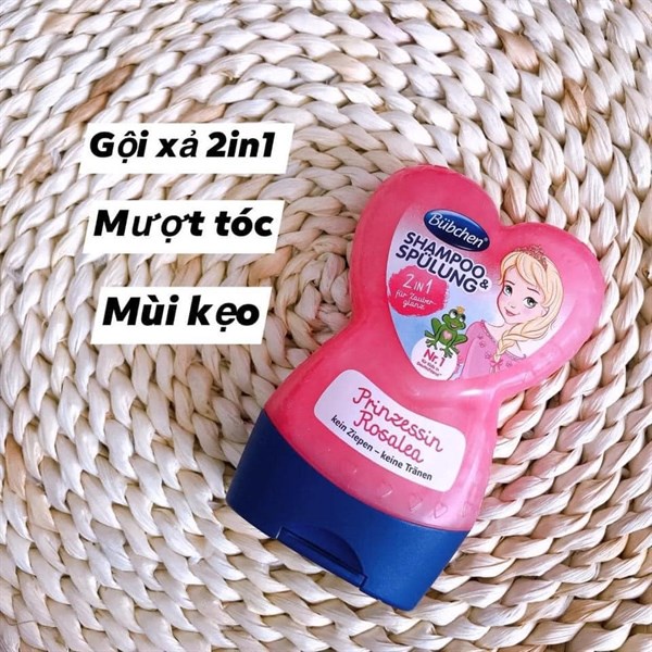 Tinimart-Dầu gội xả Bubchen trái tim màu hồng bé gái 2in1 230ml Đức