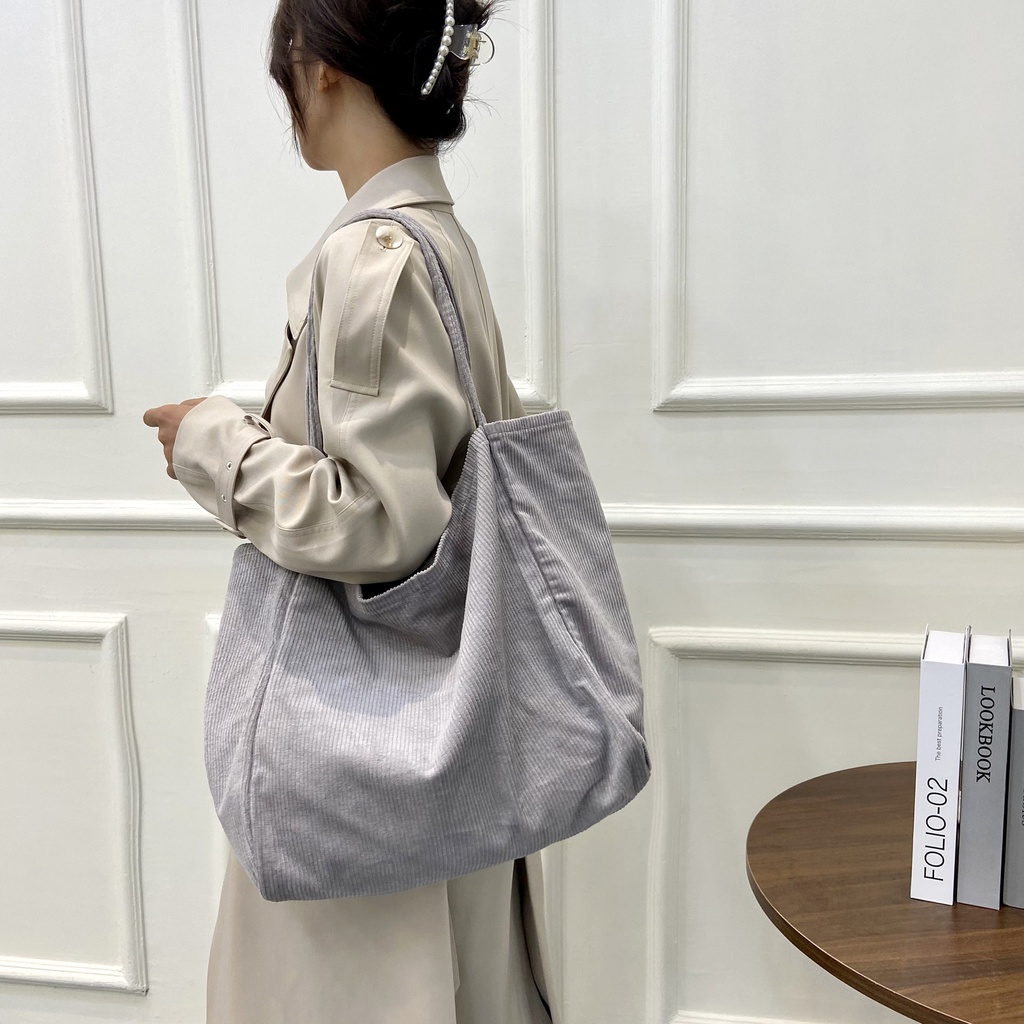 Túi vải Sức Chứa Lớn Màu Sắc Đơn Giản Thời Trang