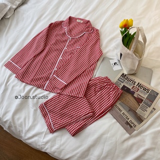  Đồ Ngủ Pijama Dài Caro Đồ Ngủ Nữ Mặc Ở Nhà Họa Tiết Xinh Xắn Dễ Thương - Joan.Studio 