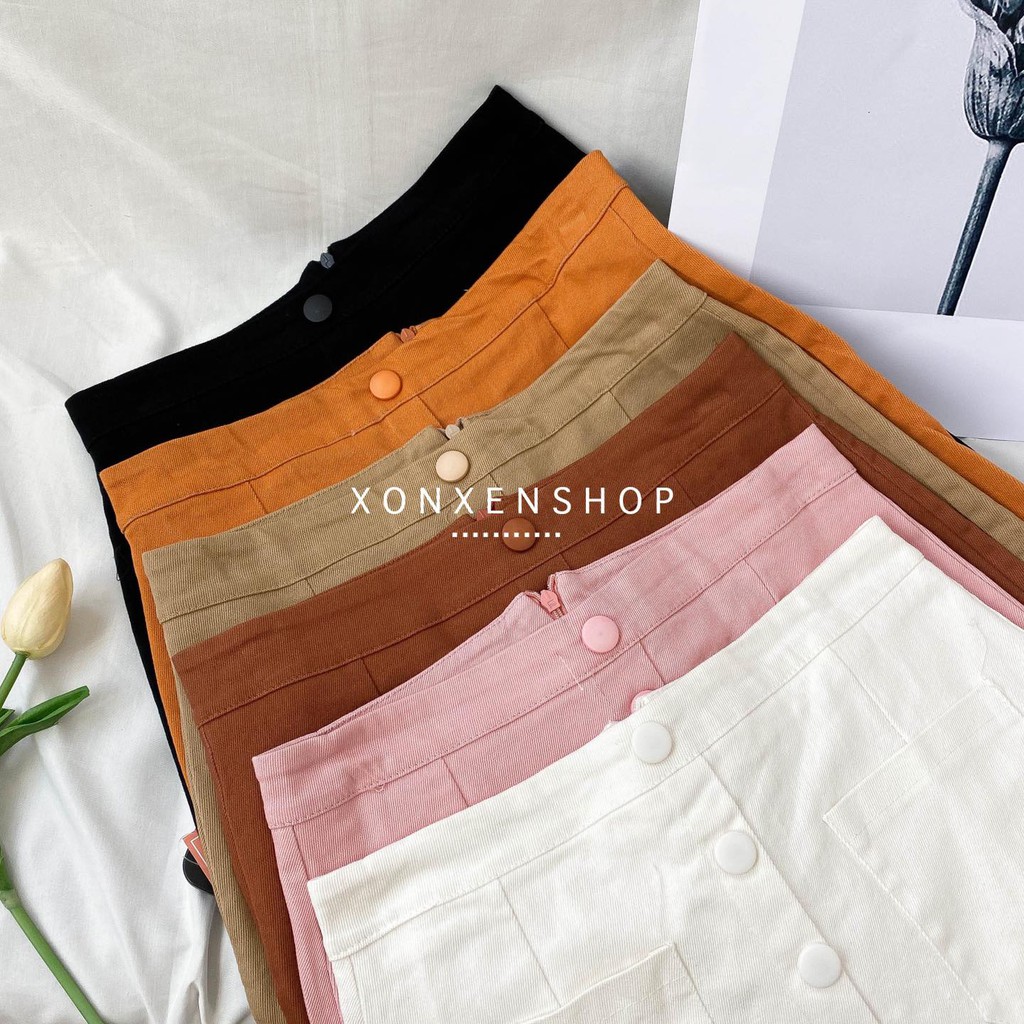 Chân váy form chữ A dáng ngắn Xonxen shop chất vải kaki size s m, mã 653 | BigBuy360 - bigbuy360.vn