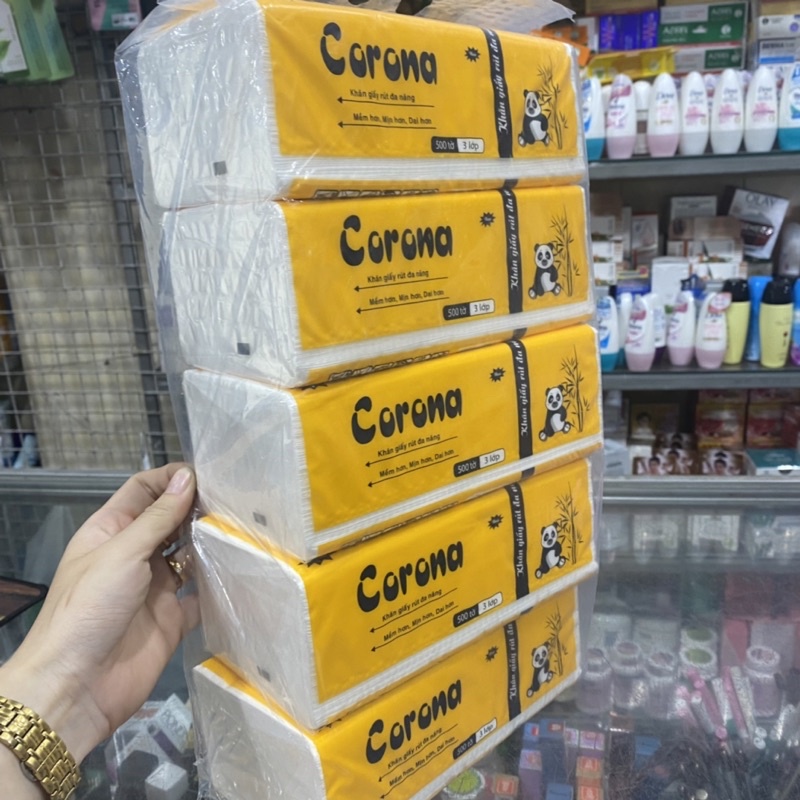 LỐC 5 GÓI Giấy rút Co.ro.na (gói 500 tờ ) .